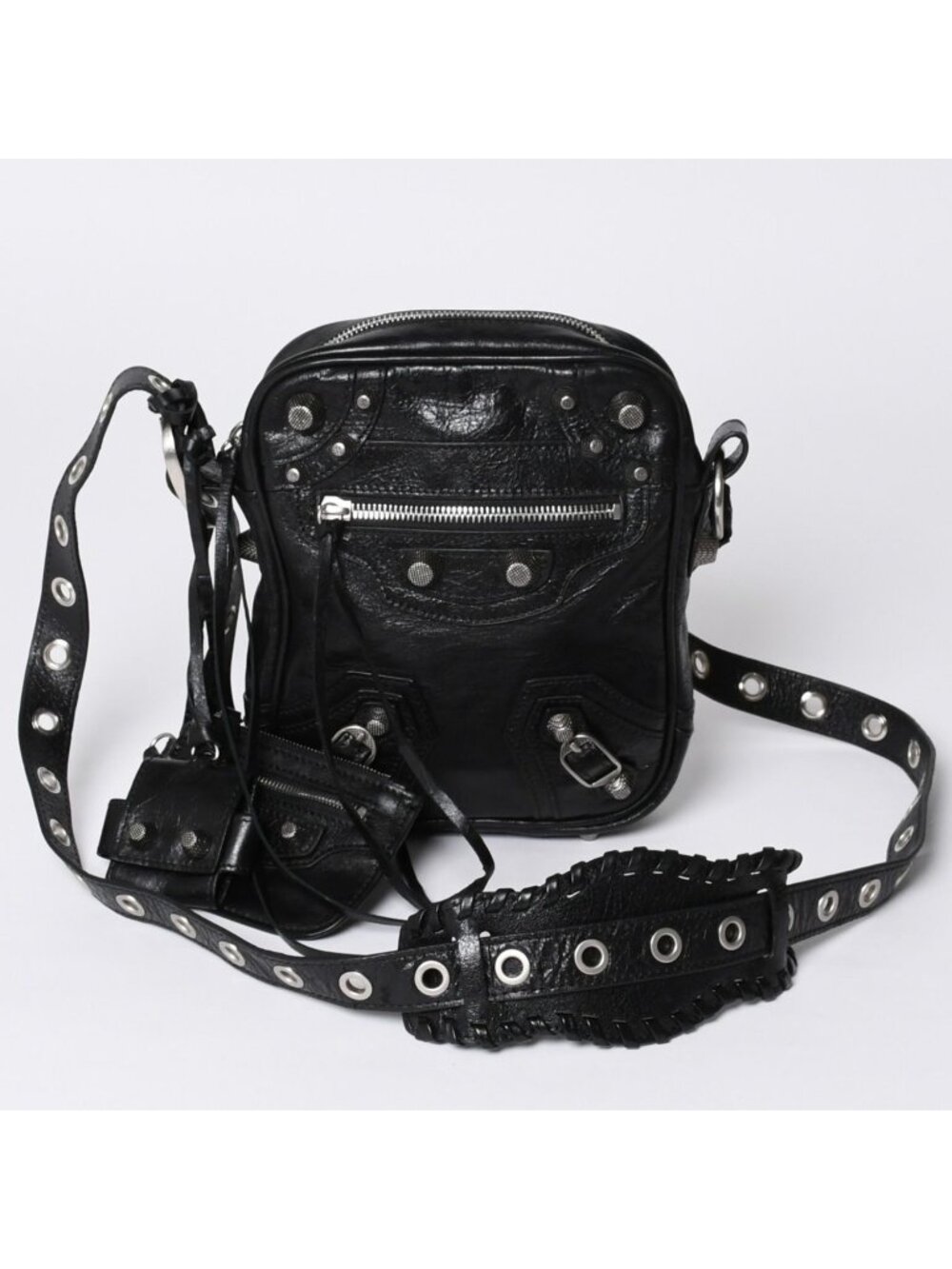 Balenciaga le Cagole XS Shoulder Bag Black Lambskin Silver